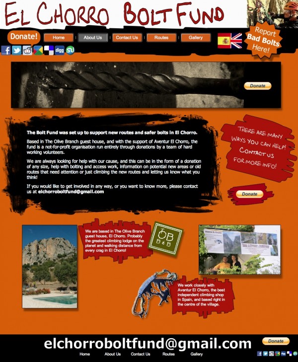 El Chorro Bolt Fund website